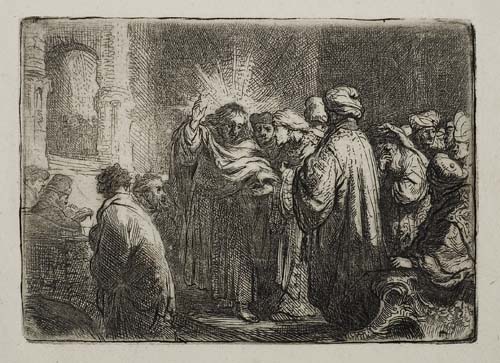 Appraisal: REMBRANDT VAN RIJN The Tribute Money Etching circa x mm