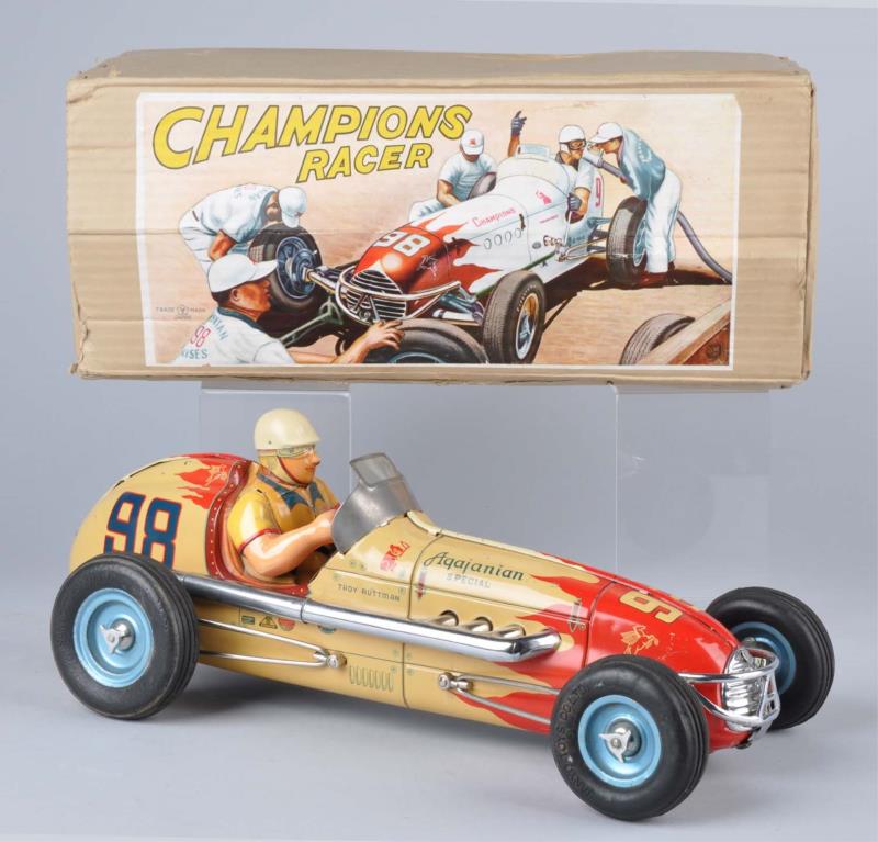 Appraisal: Very Rare Japanese Agajanian Racecar Toy Tin litho friction Includes