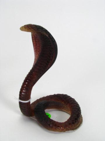 Appraisal: Daum Pate De Verre amber art glass coiled cobra snake