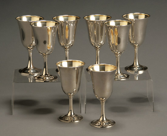 Appraisal: Set of Eight Wallace Silversmiths Parcel Gilt Sterling Stem Goblets