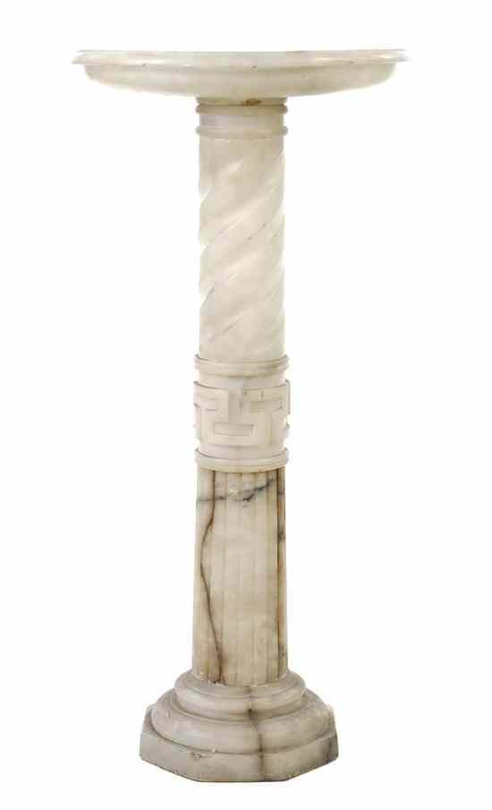 Appraisal: An Italian Alabaster and Marble Column having a demilune top