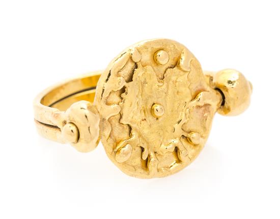 Appraisal: Sale Lot A Karat Yellow Gold Articulated Ring Jean Mahie