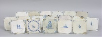 Appraisal: Antique Hand Painted Glazed Ceramic Tiles A lot of eighteen