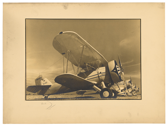 Appraisal: BOURKE-WHITE MARGARET - Untitled Curtiss Gulfhawks Warm-toned silver print x