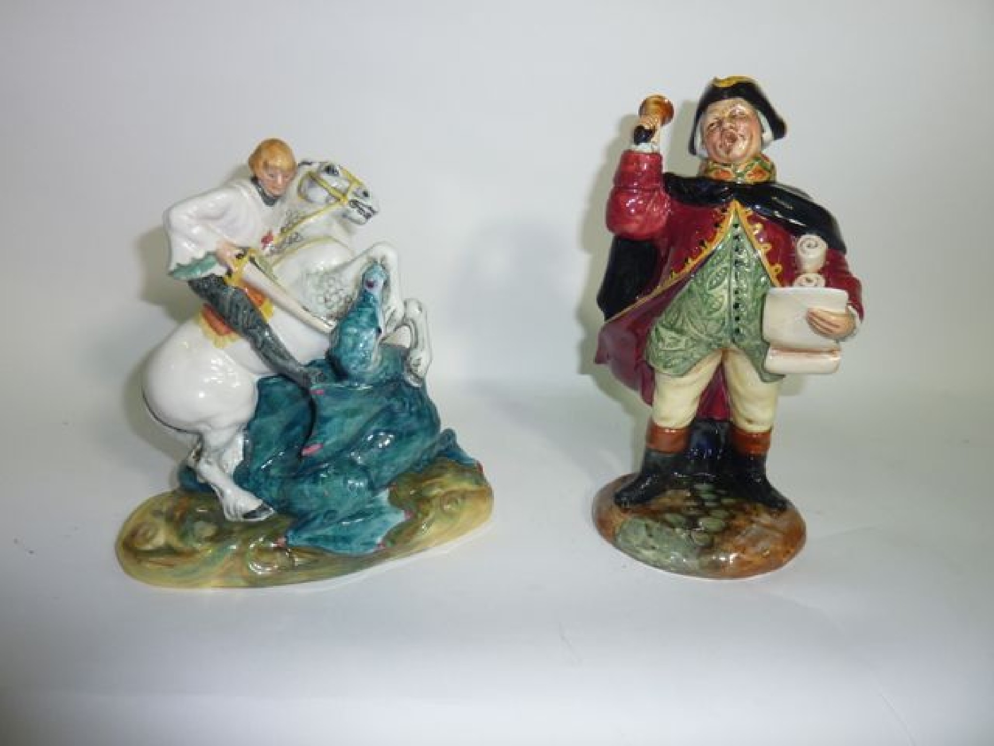 Appraisal: A Royal Doulton figure group St George HN together with