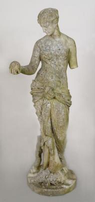 Appraisal: A MARBLE FIGURE modelled as a semi nude classical female