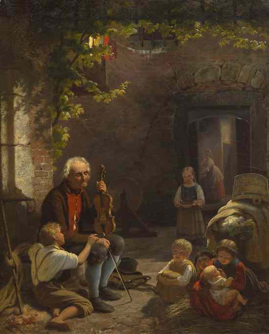 Appraisal: August Noack German - Soup for a Song oil on