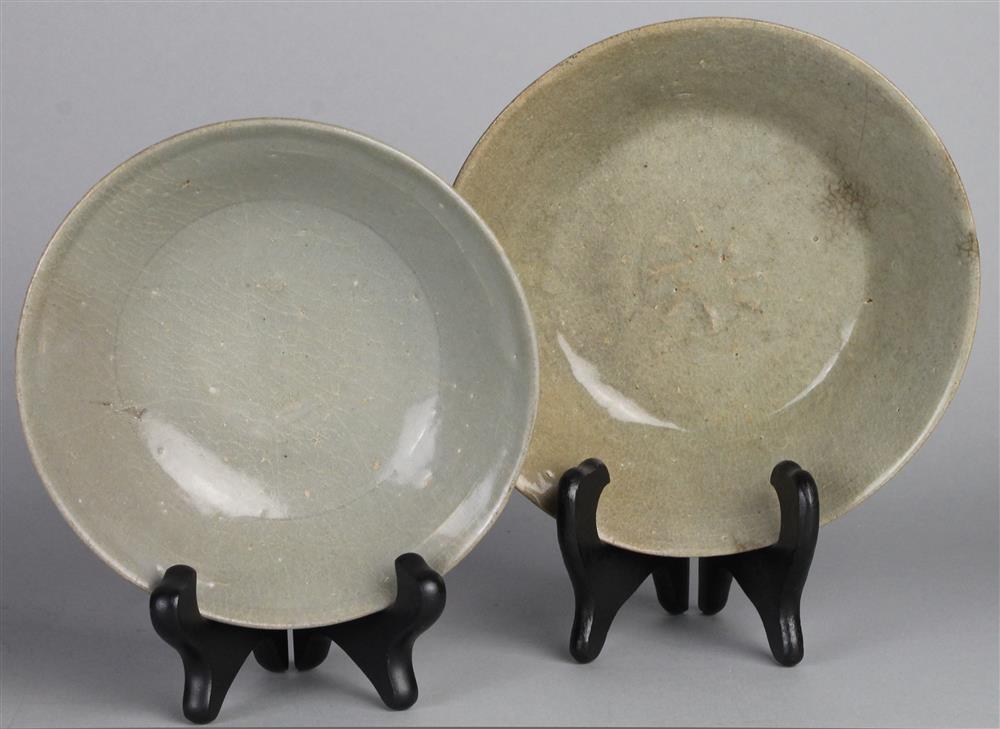 Appraisal: TWO KOREAN KORYO CELADON BOWLS the first of low sloping