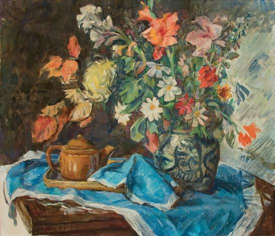 Appraisal: ISTVAN CSOK Hungarian - Still Life with Flower Vase and