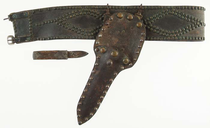 Appraisal: TH CENTURY BRASS TACK DECORATED BELT Large antique belt approx