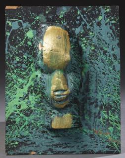 Appraisal: William Tolliver - Louisiana Untitled th c relief African portrait