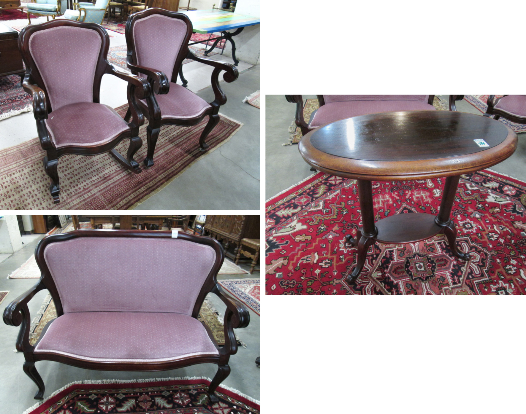 Appraisal: A FOUR-PIECE MAHOGANY PARLOR SET Empire Revival style American c