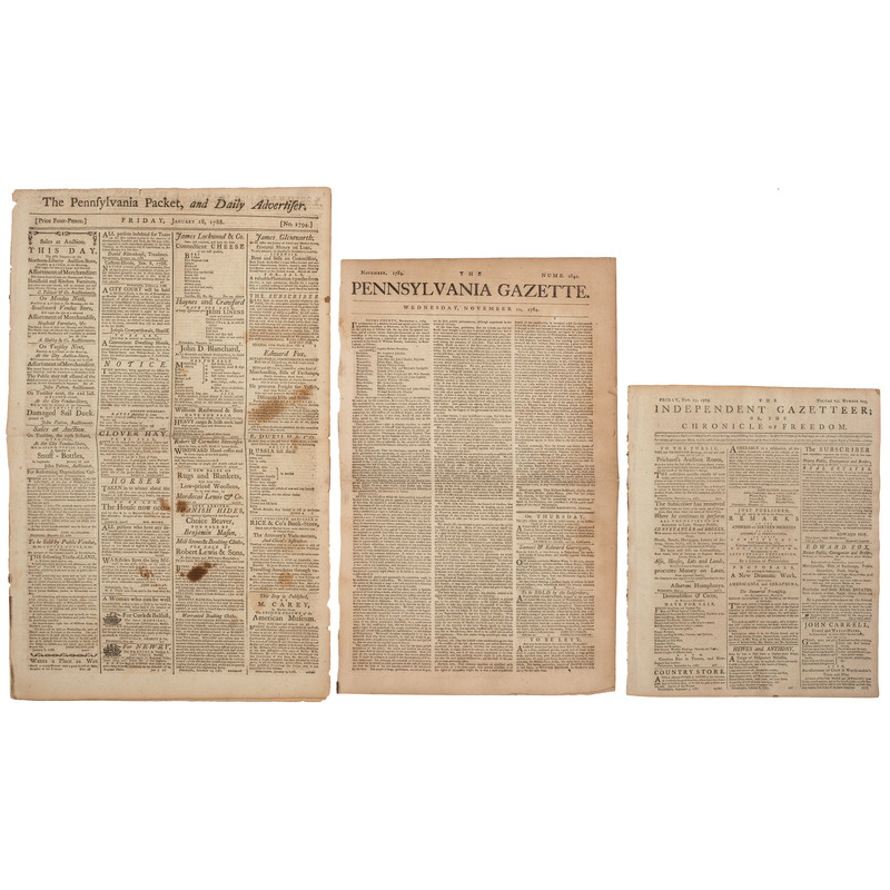 Appraisal: AFRICAN AMERICANA A group of newspapers reporting on slavery -