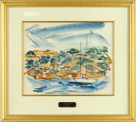 Appraisal: JOHN MARIN American - MAINE ISLAND Watercolor scene shows two