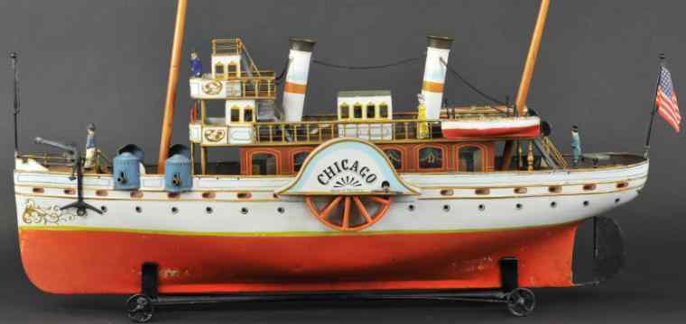 Appraisal: MARKLIN PADDLE WHEELER ''CHICAGO'' Germany c - the ship that