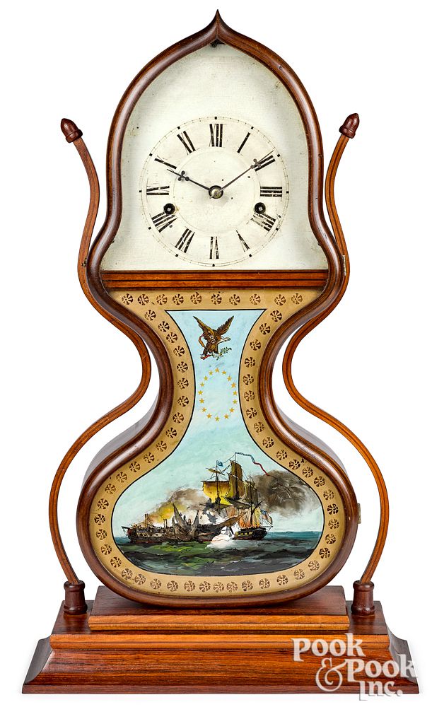 Appraisal: New England rosewood acorn clock ca New England rosewood acorn