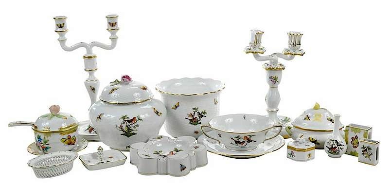 Appraisal: Pieces Herend Porcelain including Rothschild Hungarian th century pieces tableware