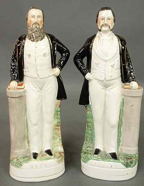 Appraisal: Pair of th c Staffordshire figures the evangelical hymn writers