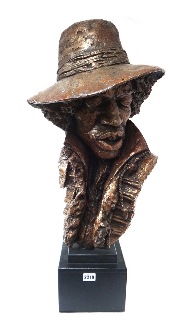 Appraisal: Jimi Hendrix John Somerville b Ltd Ed composite bronzed bust