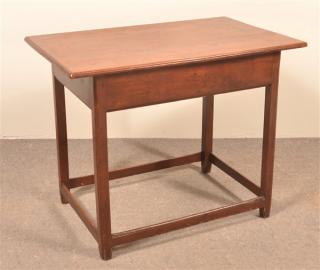 Appraisal: Early th Century Walnut Stretcher Base Tavern Table h x