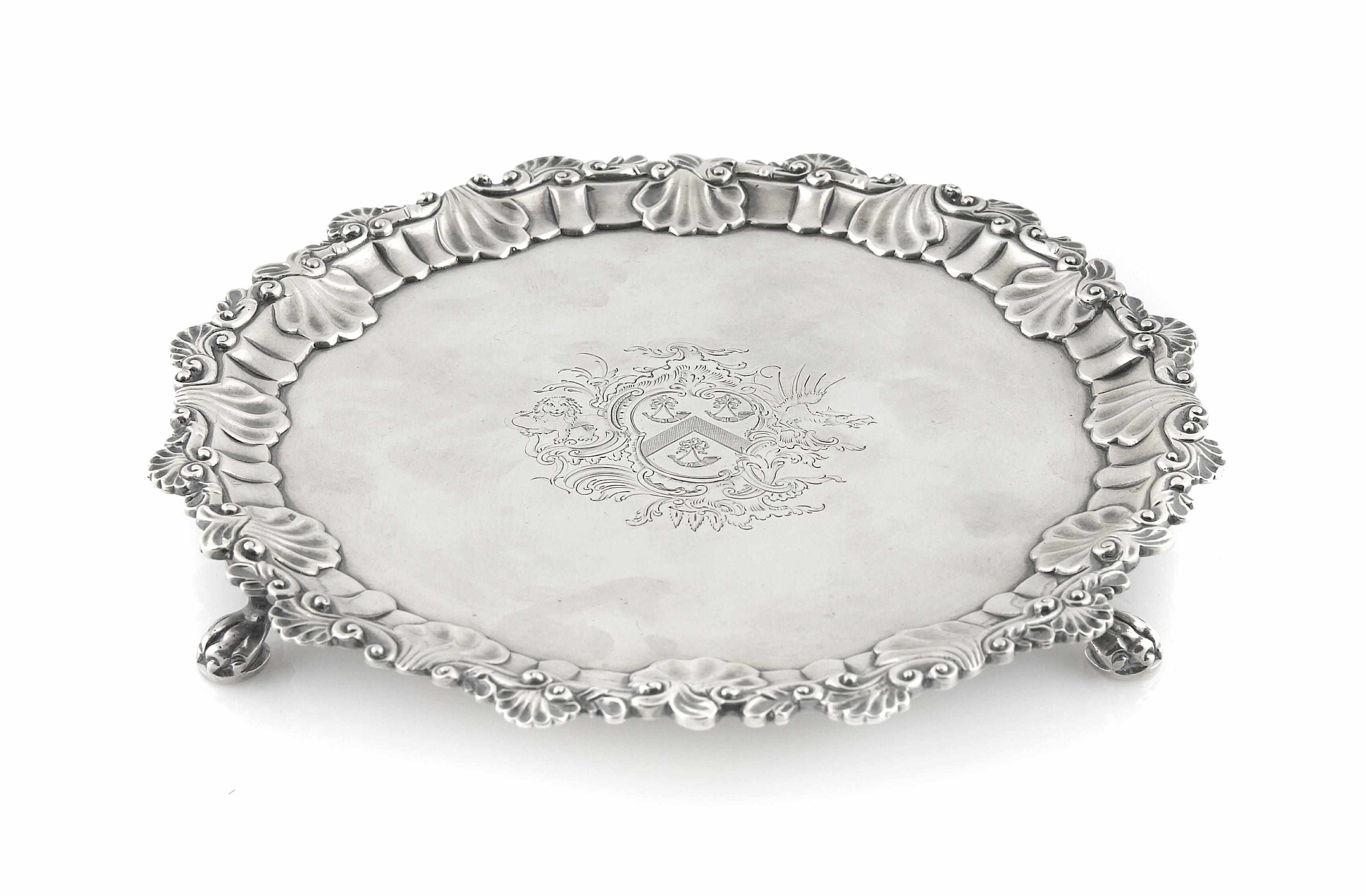 Appraisal: A George II sterling silver small salver Ebenezer Coker London