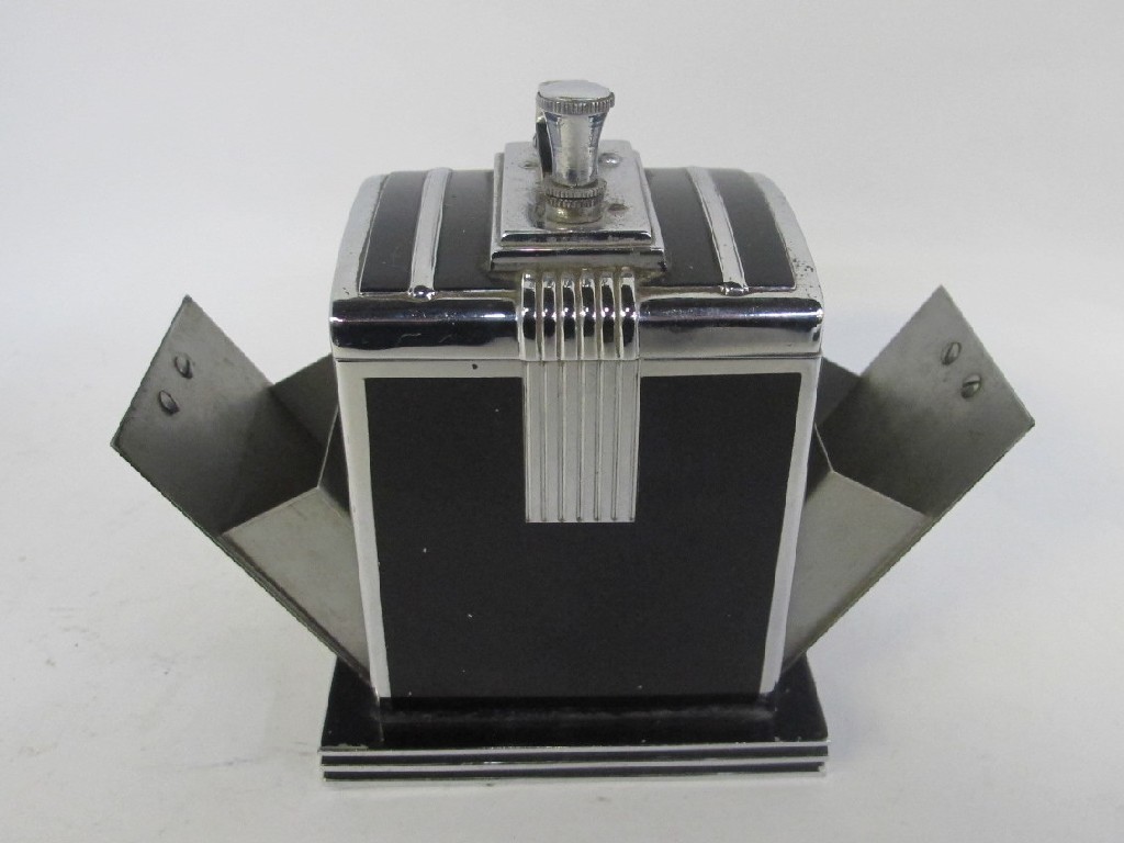 Appraisal: Art Deco chrome trimmed cigarette dispenser striker