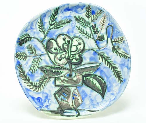 Appraisal: PABLO PICASSO Vase with Bunch Glazed terre de fa ence