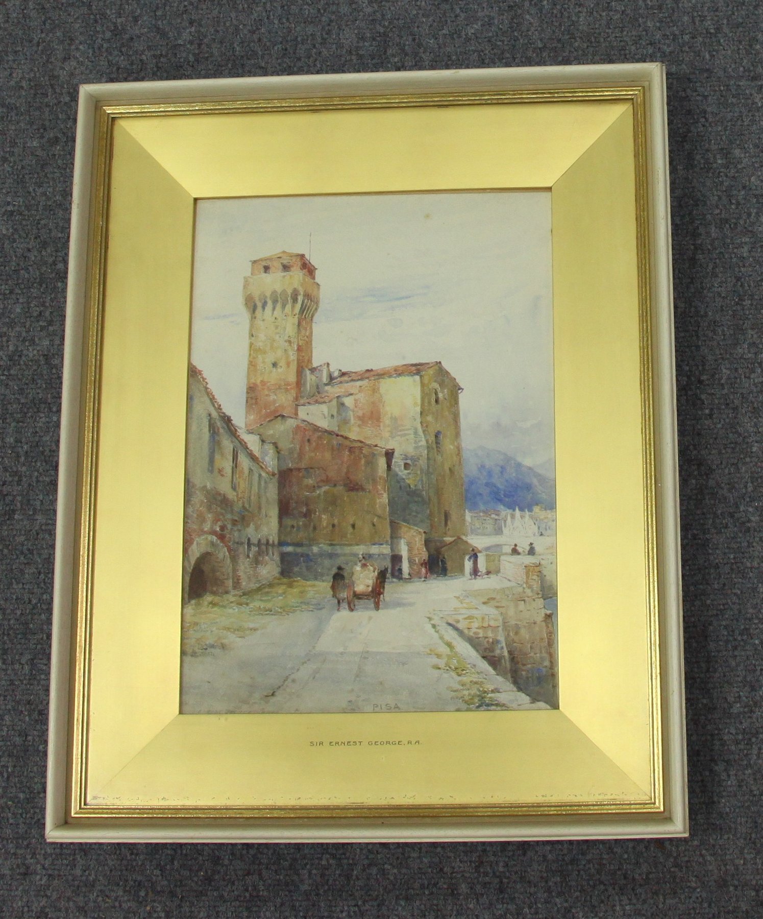 Appraisal: Sir Ernest George RA Pisa signed and inscribed watercolour cm