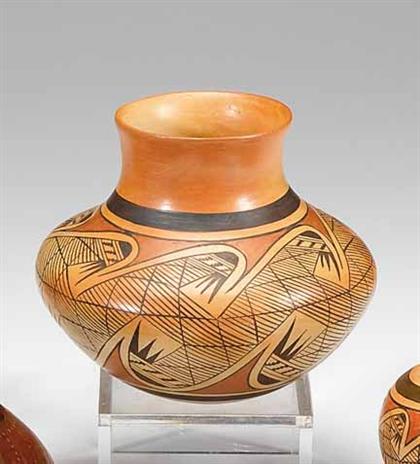 Appraisal: Hopi polychrome pottery vase signed fannie nampeyo With tall flared