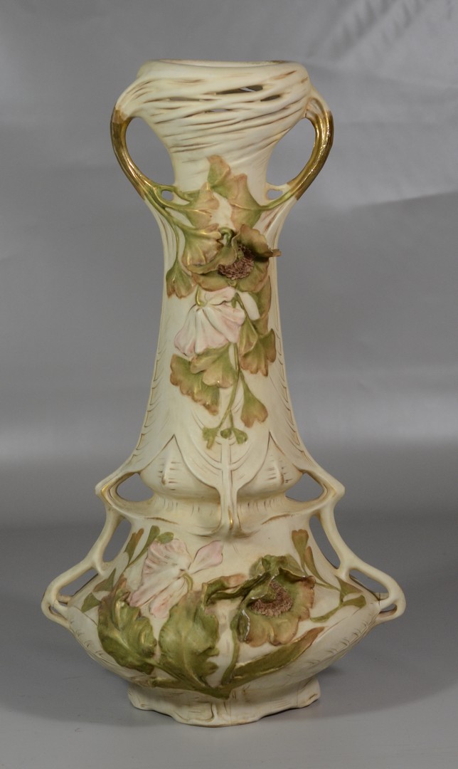 Appraisal: Royal Dux style art nouveau matte finish porcelain vase applied