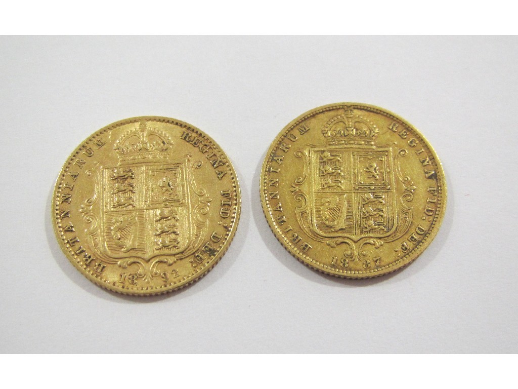 Appraisal: Two gold half sovereigns Victoria and