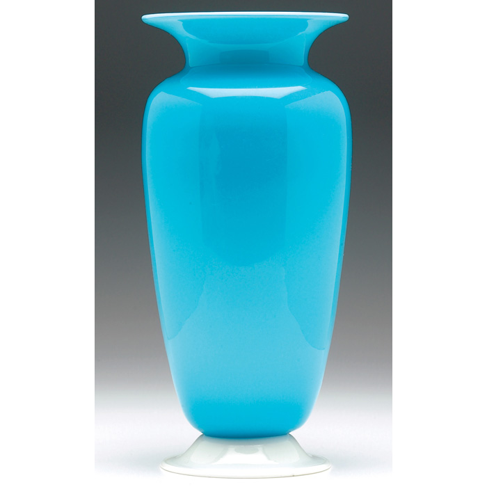 Appraisal: Fine Steuben vase shape in Turquoise Jade glass with a