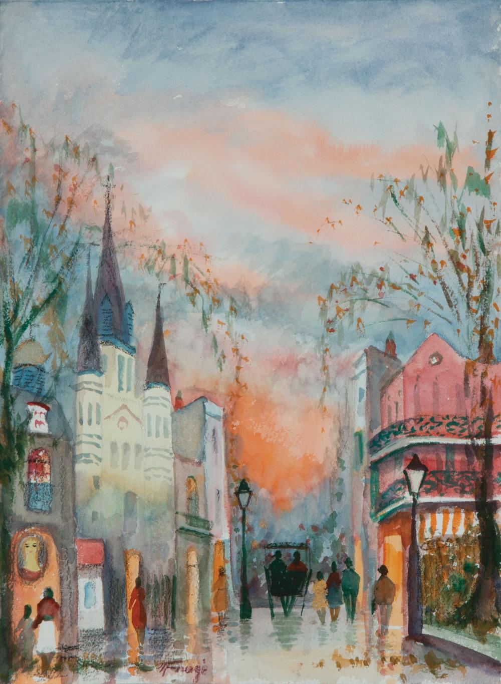 Appraisal: Nestor Frug American Louisiana - French Quarter Courtyard and St