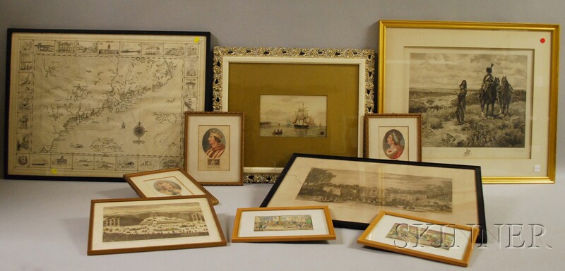 Appraisal: Ten Works of Art Mostly Prints including an engraving of