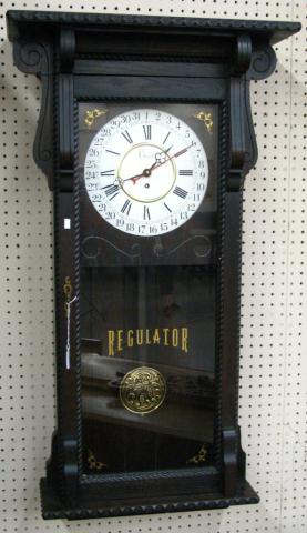 Appraisal: Reproduction Colonial Regulator wall clock h x x inches made