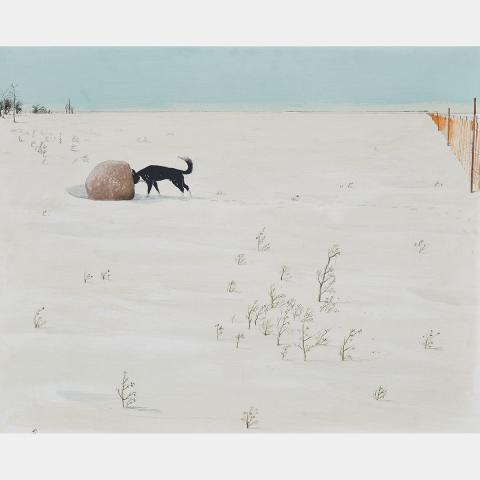 Appraisal: WILLIAM KURELEK R C A DOG ROCK oil on masonite