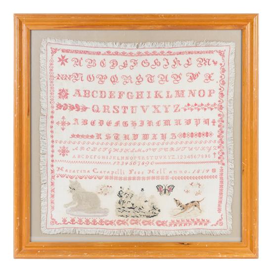 Appraisal: Sale Lot An American Needlework Sampler early th century dated