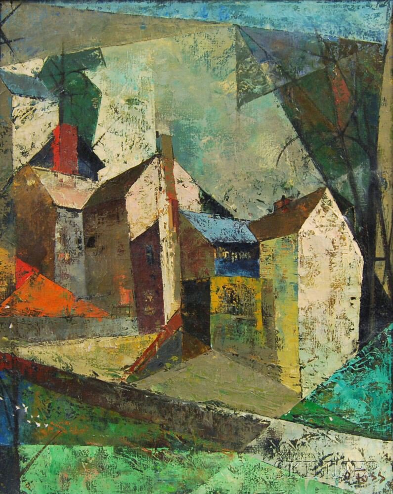 Appraisal: Olivier Foss American - Townscape Signed O Foss l l