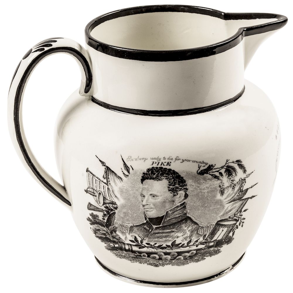 Appraisal: c War of Historic Staffordshire Pitcher Pike Macedonian Captain Jones