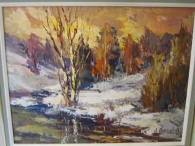 Appraisal: VALTER BERZINS Winter Woodland signed on board x framed