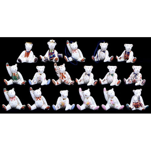 Appraisal: Seventeen Royal Crown Derby miniature bear paperweights seven waving ten