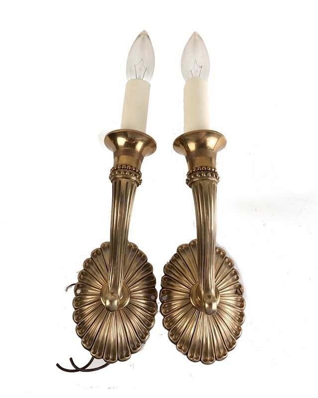 Appraisal: Pair of Trumpet-Form Sconces Pair of trumpet form wall sconces