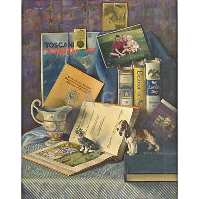 Appraisal: JOSEPH JAMES CRILLEY American - Oil on canvas still-life of