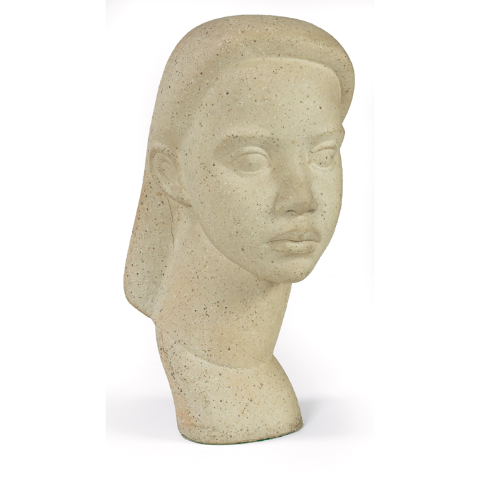 Appraisal: William E Artis American - ''Head '' c earthenware sculpture