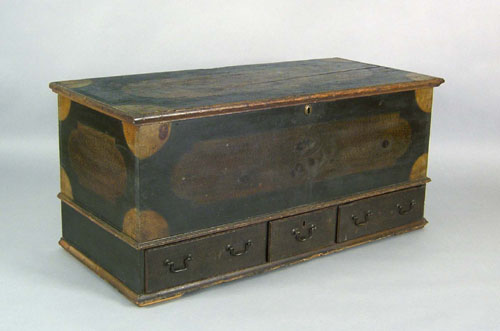 Appraisal: Pennsylvania painted pine dower chest ca retaining its original stippled