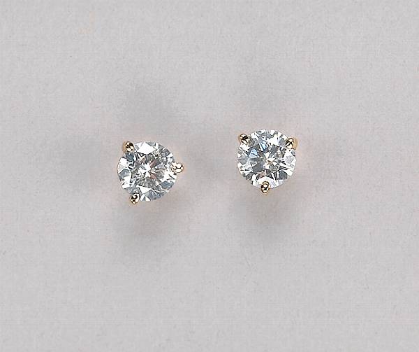 Appraisal: A pair of diamond and fourteen karat gold stud earrings