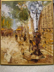 Appraisal: Bernard Dufour French B 'Las Ramblas Barcelona' Oil on canvas