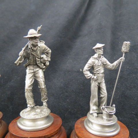 Appraisal: Chilmark Pewter Figurines Rail Splitter Stonewall Jackson Seaman S S