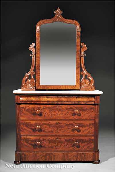 Appraisal: An American Rococo Mahogany Dressing Bureau mid- th c Boston