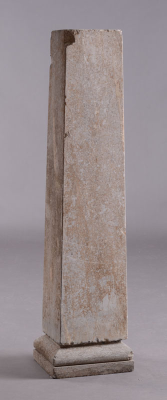 Appraisal: CARVED STONE PEDESTAL The rectangular top over molded ledge and